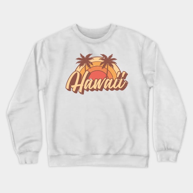 Hawaii Vintage Summer Vacation Design Crewneck Sweatshirt by dk08